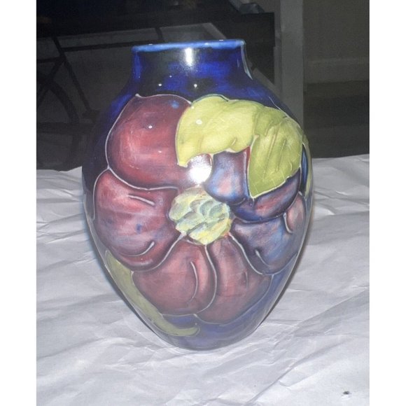 Moorcroft art pottery vase with flowers - marked​​​​ - Picture 11 of 12